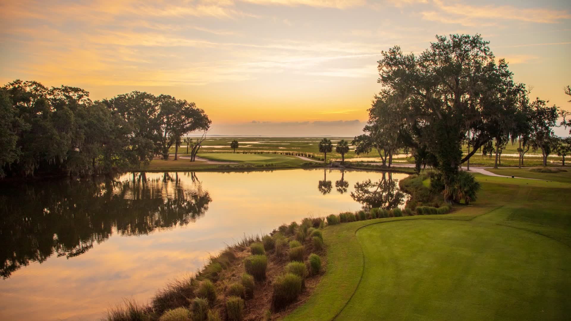 Sunset over the marsh at The Landings, Skidaway Island
